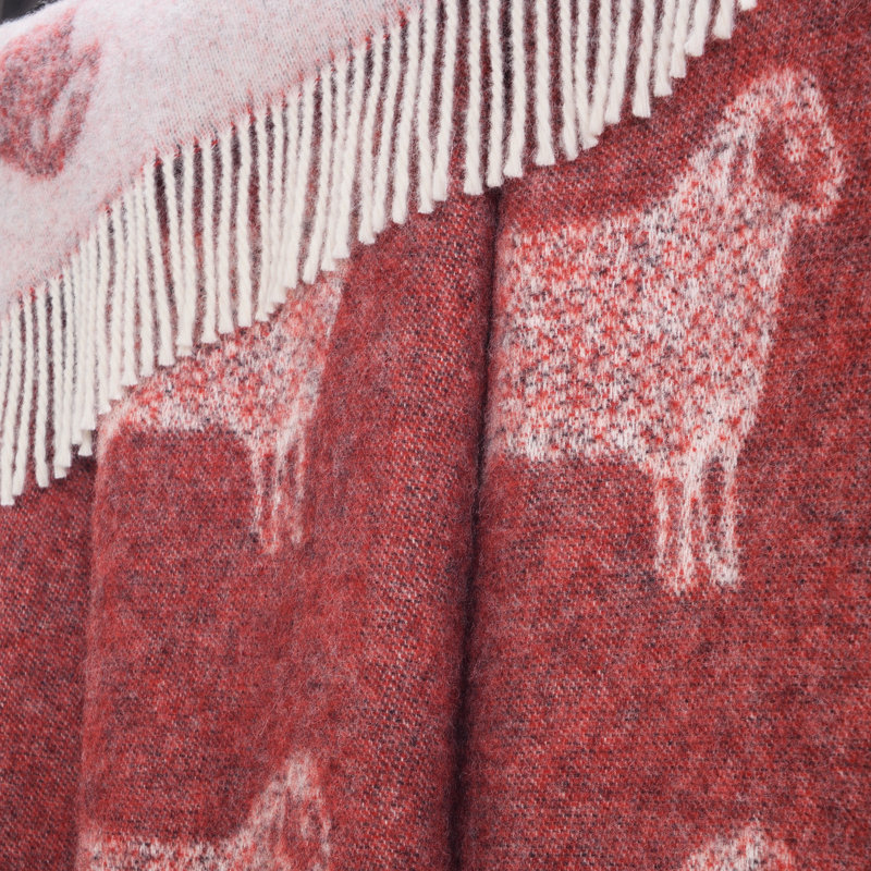 Burgundy Sheep Wool Throw