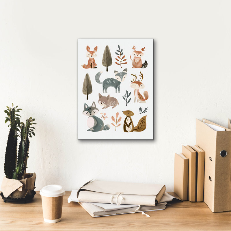 «Cute Animals No 1» par Andreas Magnusson, art mural sur toile, H 16 po x l 12 po x P 0,75 po