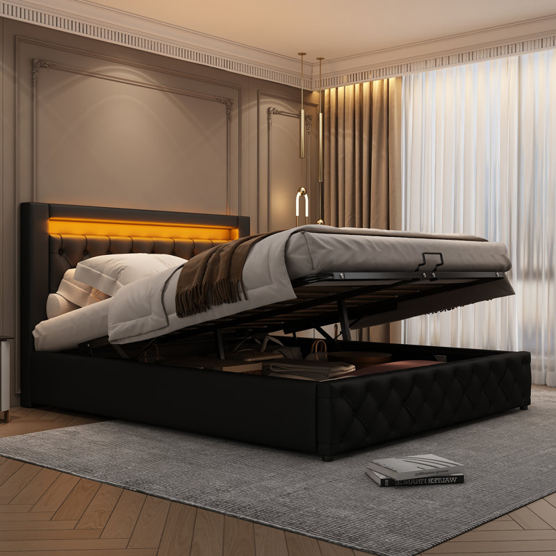 Solid Wood Bed Frame, Black
