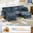 5 - Piece Chenille Modular Sectional Sofa Couch With Storage Ottomans-1609070240