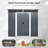6X5 Metal Outdoor Storage Shed Black With Window And Transparent Plate
