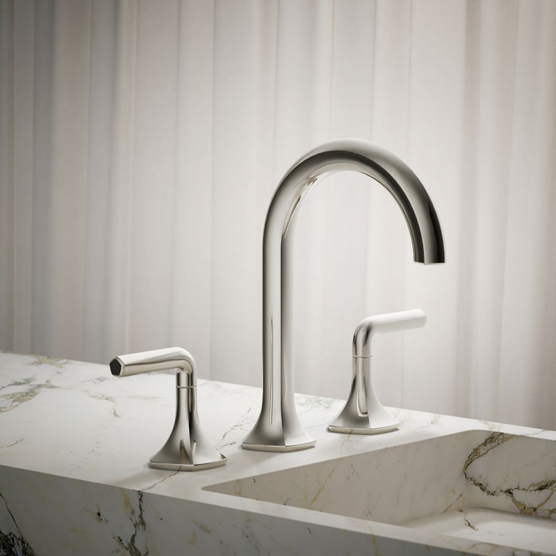 Robinet pour salle de bain à un trou Occasion, Nickel poli de couleur vibrante