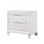 Table de chevet 1Pc avec finition blanc perle glamour et tiroirs