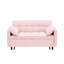 Lit pliant Annalisia en rose - Coussin en éponge à haute élasticité pour plus de confort moderne avec coussins de dossier réglables en bois massif