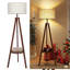 Tamma Tripod Floor Lamp With Shelf, Standing Light Reading Lamp With Large Lampshade, Foot Switch-139250403
