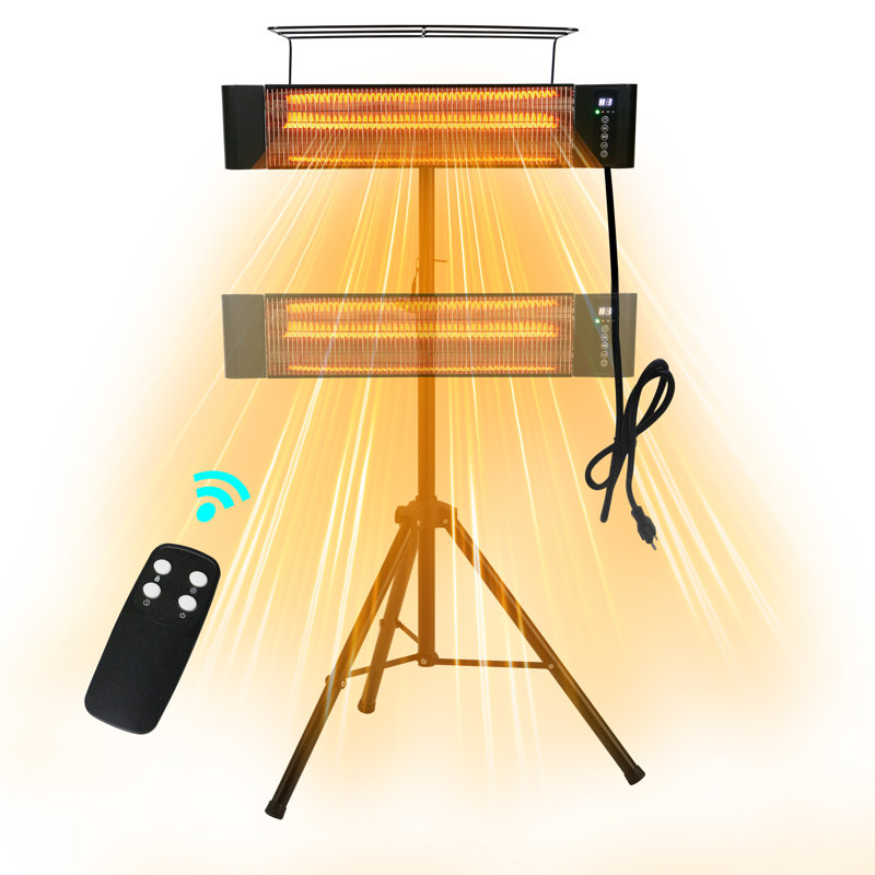 5200BTU Outdoor Patio Heater Electric Standing Infrared Heater Portable Space Heater