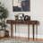 Leyna Fluted Wood 2-Drawer Oval Shaped Console Table