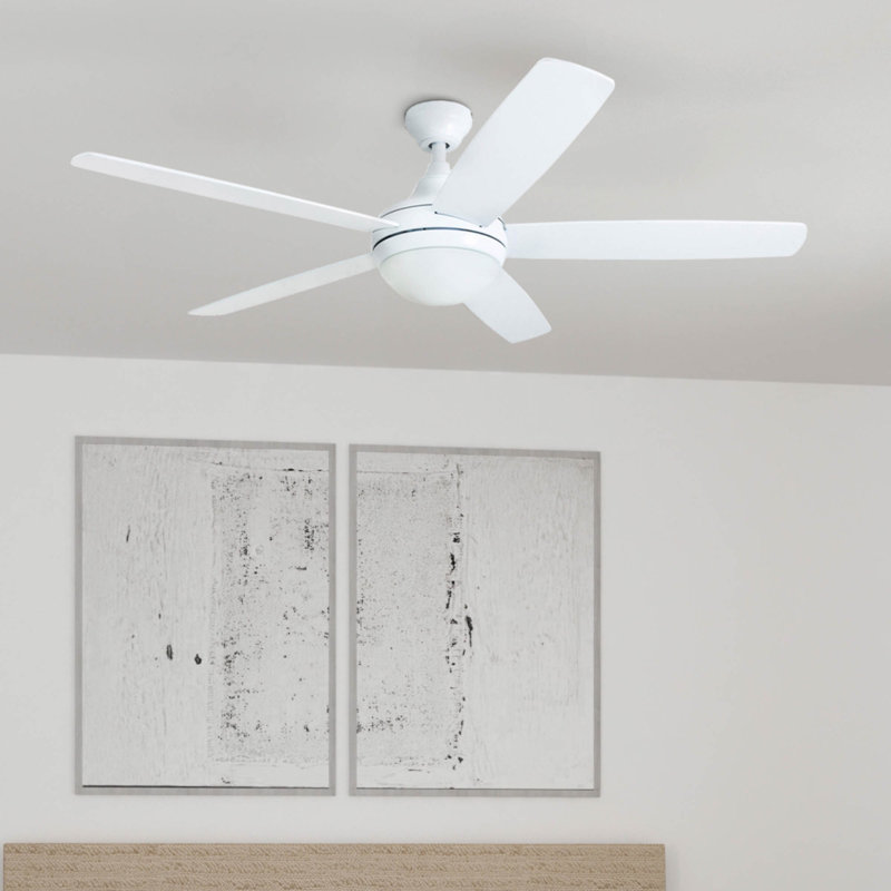 Ventilateur de plafond avec lumière DEL Ashby, Blanc