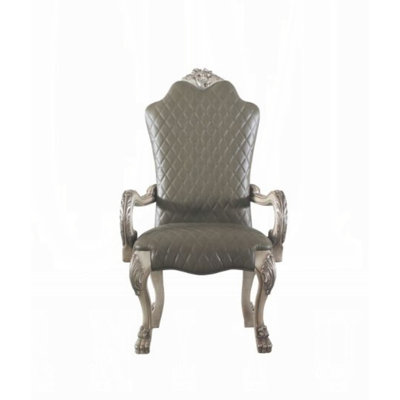 Dresden Tufted Faux Leather Upholstered Armchair