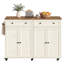 Îlot de cuisine l 53,7 po avec armoire de rangement, tiroir, tablette réglable et barre à serviettes-129513817-129513816