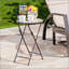 SILVESTER END TABLE With Stone Mosaic Top And Foldable Design For Versatile Outdoor Use, Perfect For Patio And Backyard Decor.