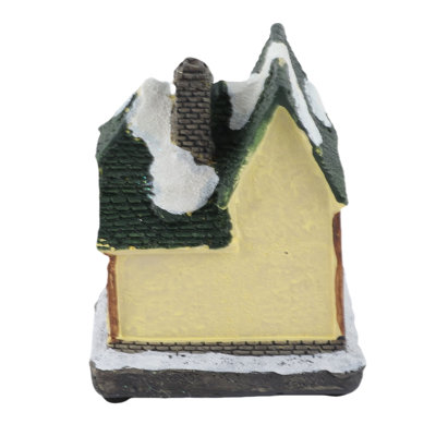 Maison de village de Noël rétro avec aménagement paysager rétro éclairé à DEL