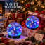 4.33ft 2 Modes Solar Cracked Glass Ball Outdoor Waterproof  30 LED  Light for Garden Pathway Patio Halloween Decor-72798397