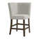 Winston Porter Dublyn Counter Corner Bench with Upholstered Back and Grey Fabric in Brown