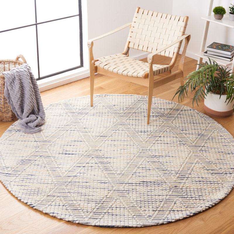 Tapis ivoire / bleu Edgartown 901, Rond 6 pi