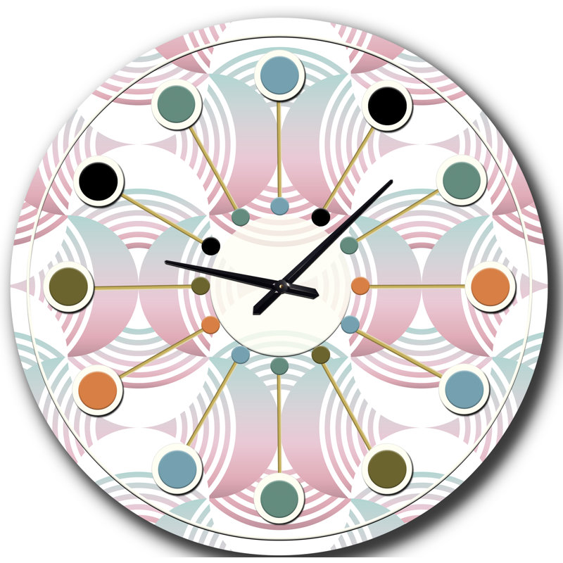 Horloge murale rétro Mid-Century, Moyenne