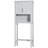 Grey Over Toilet Cabinet Unit - Bathroom Storage With Adjustable Shelf And Open Compartment For Lotion Organizer Double Door, Functional