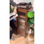 Armoire décorative Mid-Century moderne en chêne massif 39 po avec 2 tiroirs, porte cannelée-2032617437-2032617426