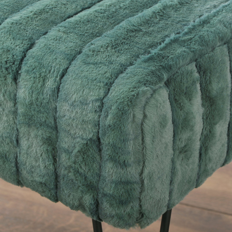 Defranco Upholstered Ottoman, Eden Faux Fur