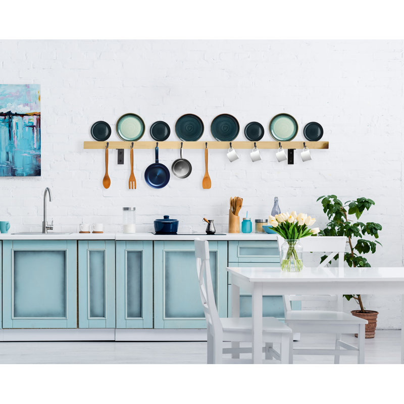 Rayne Plate Display Shelves With Hooks, Natural, 60/3/2