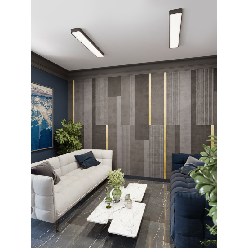 Plafonnier encastré 1 lumière 24 po Esbeydi, Noir