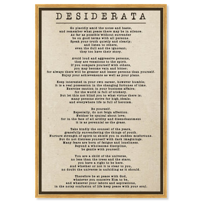 " Desiderata Parchment " by Oliver Gal