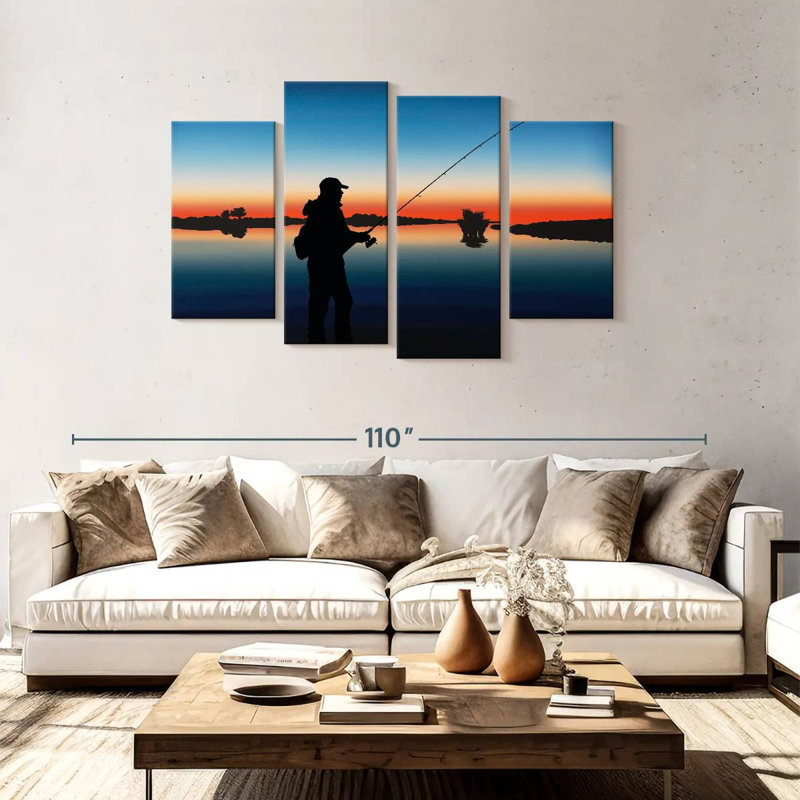 Senne Fishing At Twilight, 48"H x 75"W