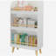Bibliothèque, bibliothèque à 3 niveaux, organisateur de livres, rangement pour jouets, blanc