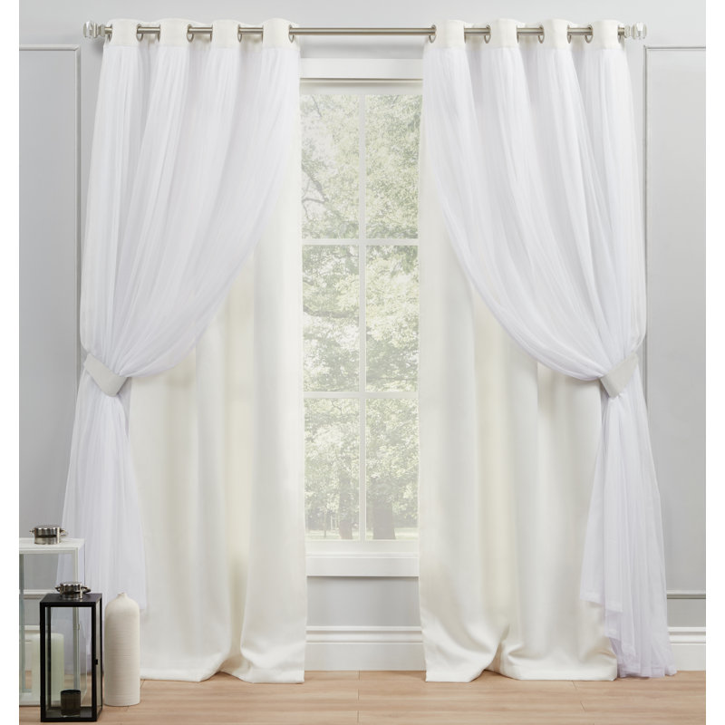 Nunley Room Darkening Curtain Pair, 52" W x 96" L, Off-White