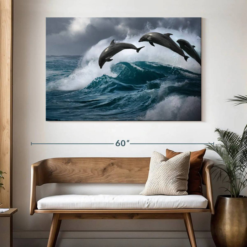 Leaping Dolphins, 34" H x 51" W