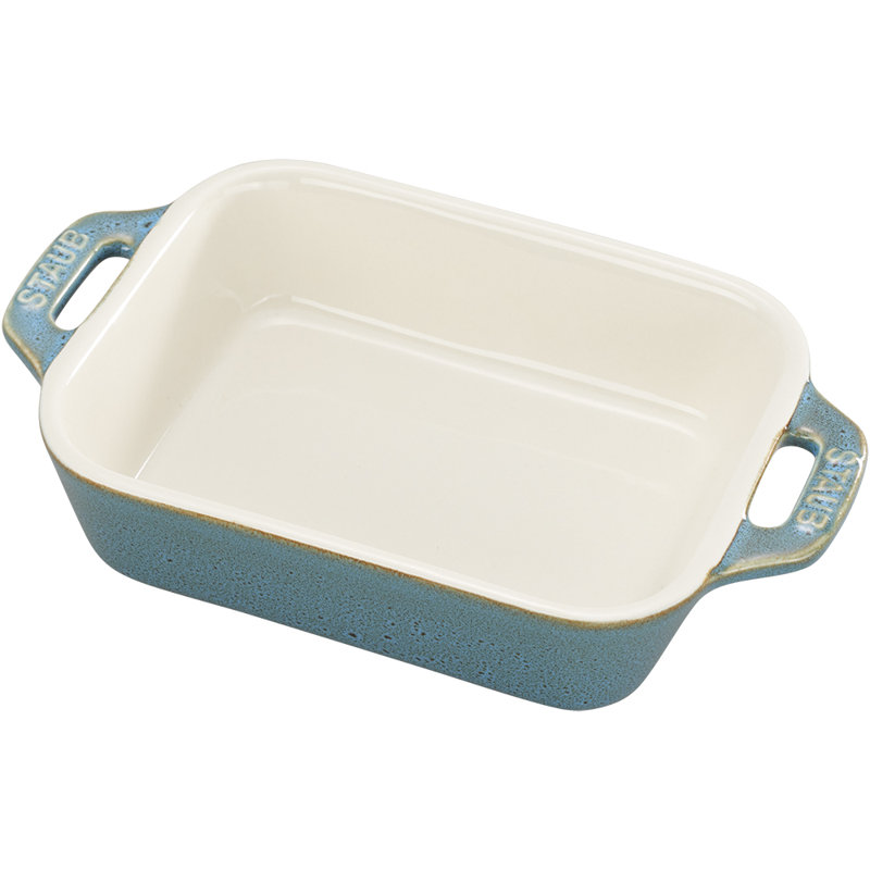 Staub Ceramic 6-inch Rectangular Baking Dish, Rustic Turquoise