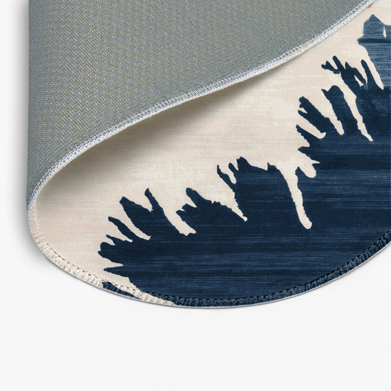 Watercolor Gray Indoor and Outdoor Area Rug, Round 5'