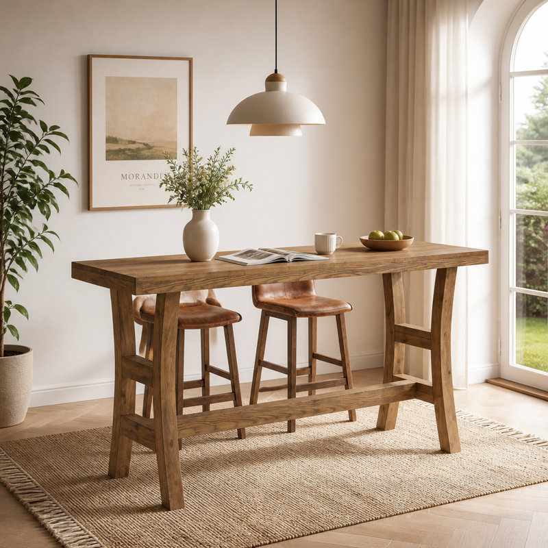 with Solid Wood Base Dining Table
