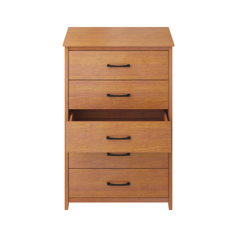 Allysyn 5 Drawer Dresser, Amber Walnut