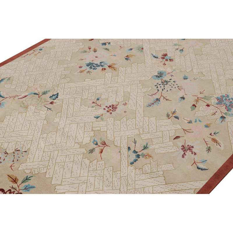 One-of-a-Kind Hand Knotted Area Rug, Rectangle 9'6" x 13'9"