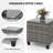 3 PCS Patio Wicker Rocking Set with Tempered Glass Table & Soft Cushions Outdoor-636095306-636095311