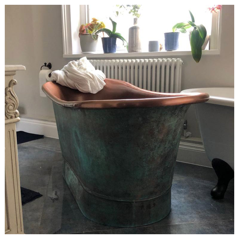 1701mm x 660mm Freestanding Soaking Copper Bathtub