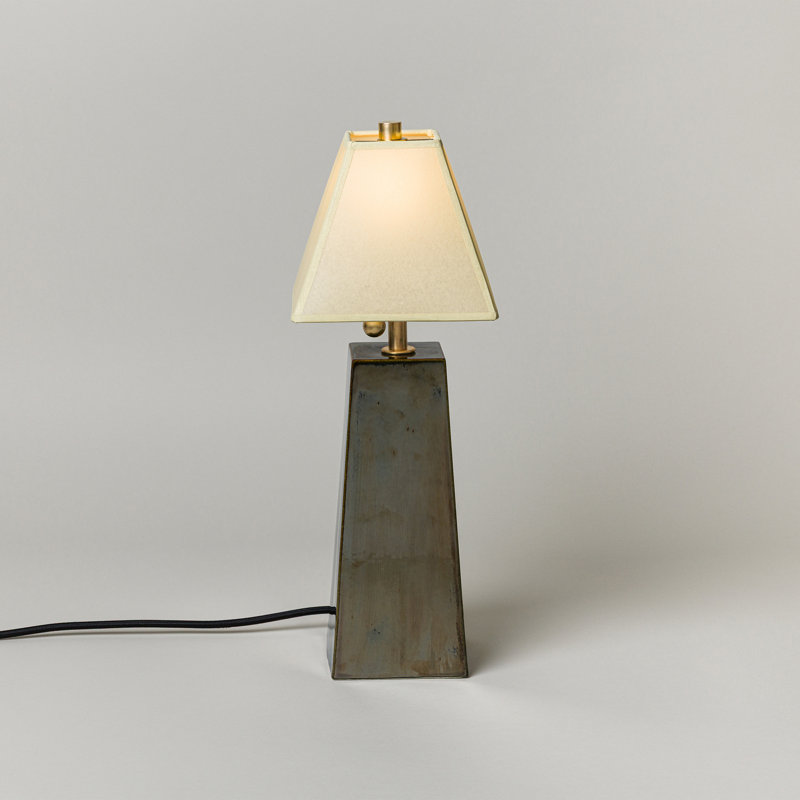 Osen Table Lamp, Faint Green, Obsidian, 18" H x 7.5" W x 7.5" D
