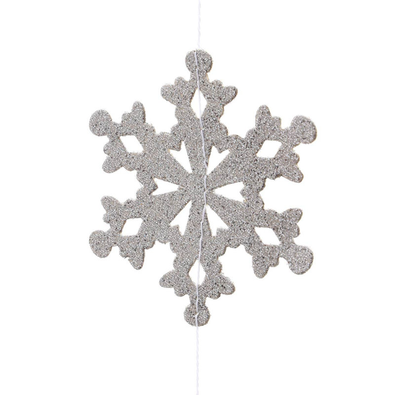 Expobazaar Snowflake Paper Bunting (Case of 8) - Silver,Grey