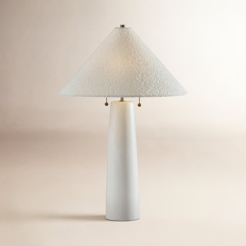 Bashir Waylon Table Lamp, White, White
