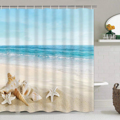 Ensemble de rideau de douche 4 pièces Summer Beach