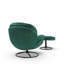 Velvet Swivel With Footstool Accent Chair-1895488093