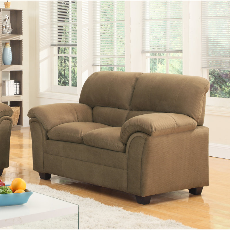 causeuse à accoudoirs à plateau de coussin 62" Mikaela, bronzer