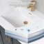  48 Inch Solid Surface Bathroom Vanity Top with Integrated Sink, Bright White Seamless Countertop, Waterproof & Easy Install