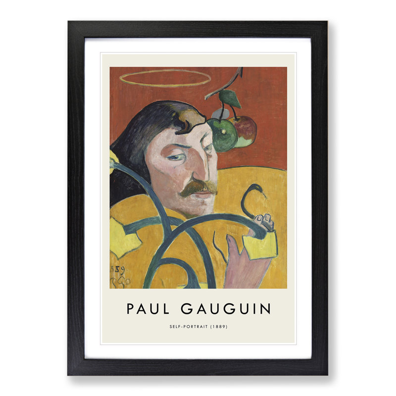 Self Portrait Vol.2 by Paul Gauguin - Picture Frame Painting, Black, 36cm H x 27cm W x 2cm D