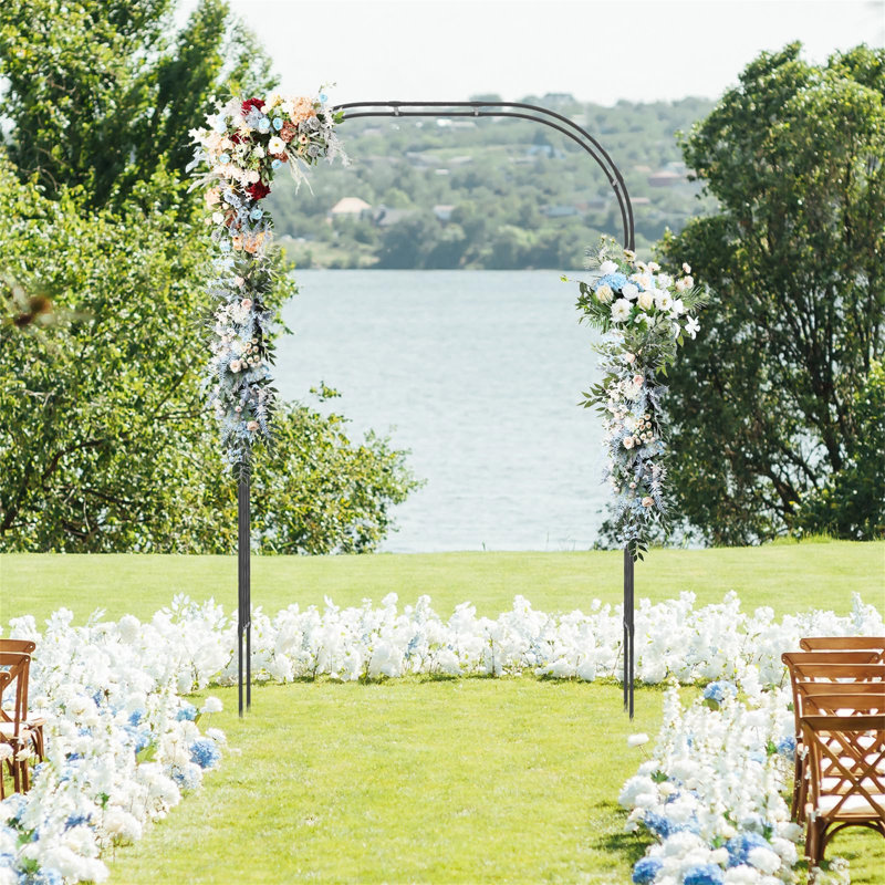 158cm W x 42cm D Metal Arbour in Black