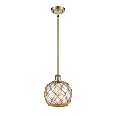 Luminaire suspendu en forme de cloche à 1 lumière avec accents de corde Couey