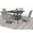 5-Piece Outdoor Dining Set, Square Metal Table With 4 Grey Chairs, Black Patio Table With Umbrella Hole For Garden, Yard, Patio-1435789507