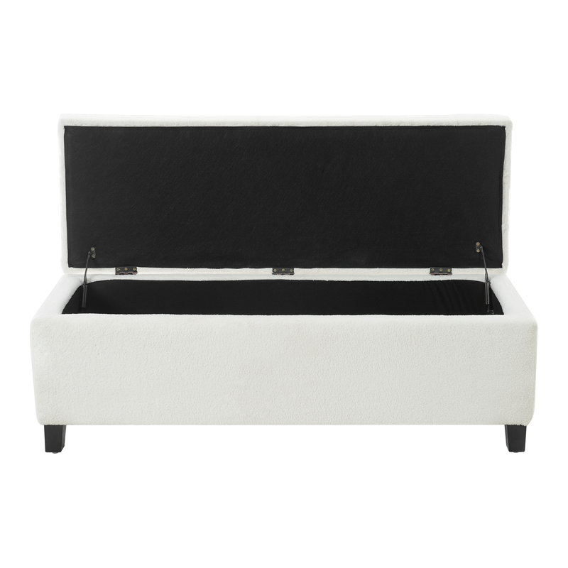Ottoman Bench With Storage, White