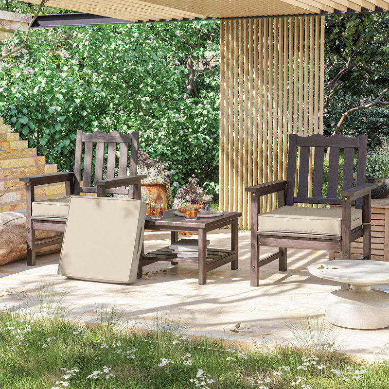 Coussins de siège d'extérieur de 4 po et coussins de siège de salle à manger de 22 po x 22 po , Crème, crème